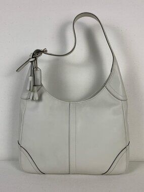 Coach White Leather Hobo Bag with Silver Hardware - Luxury Style & Comfort